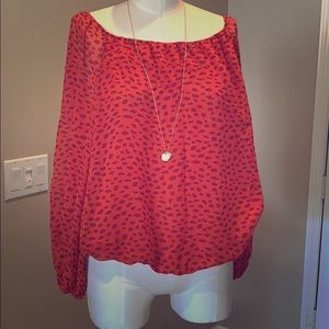 Draped off the shoulder top